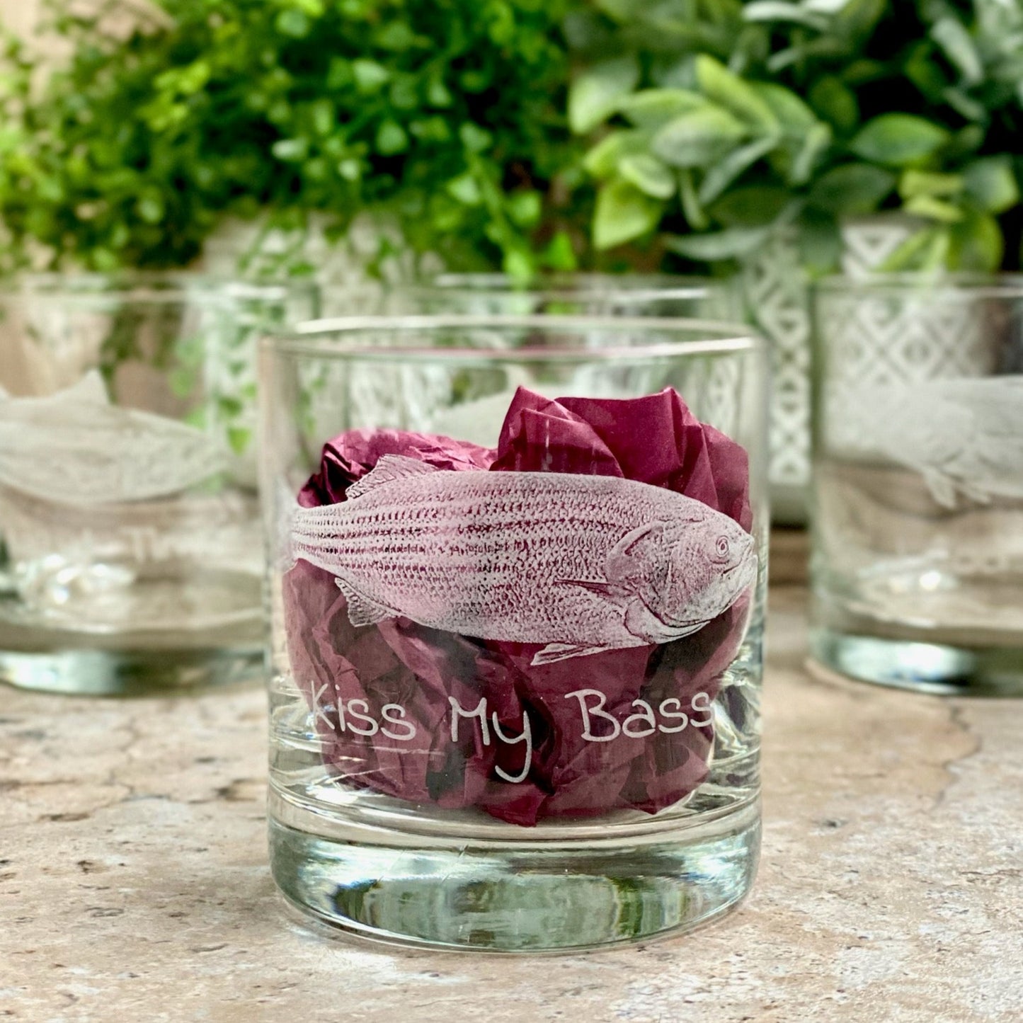 Set of 4 Fish Pun Glasses
