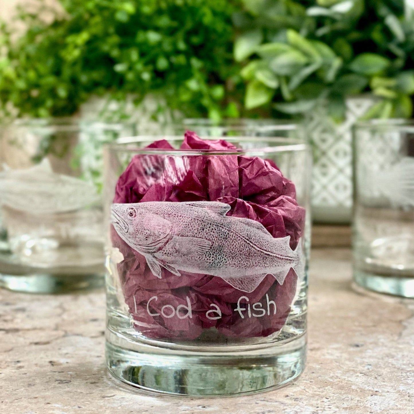 Set of 2 Fish Pun Glasses