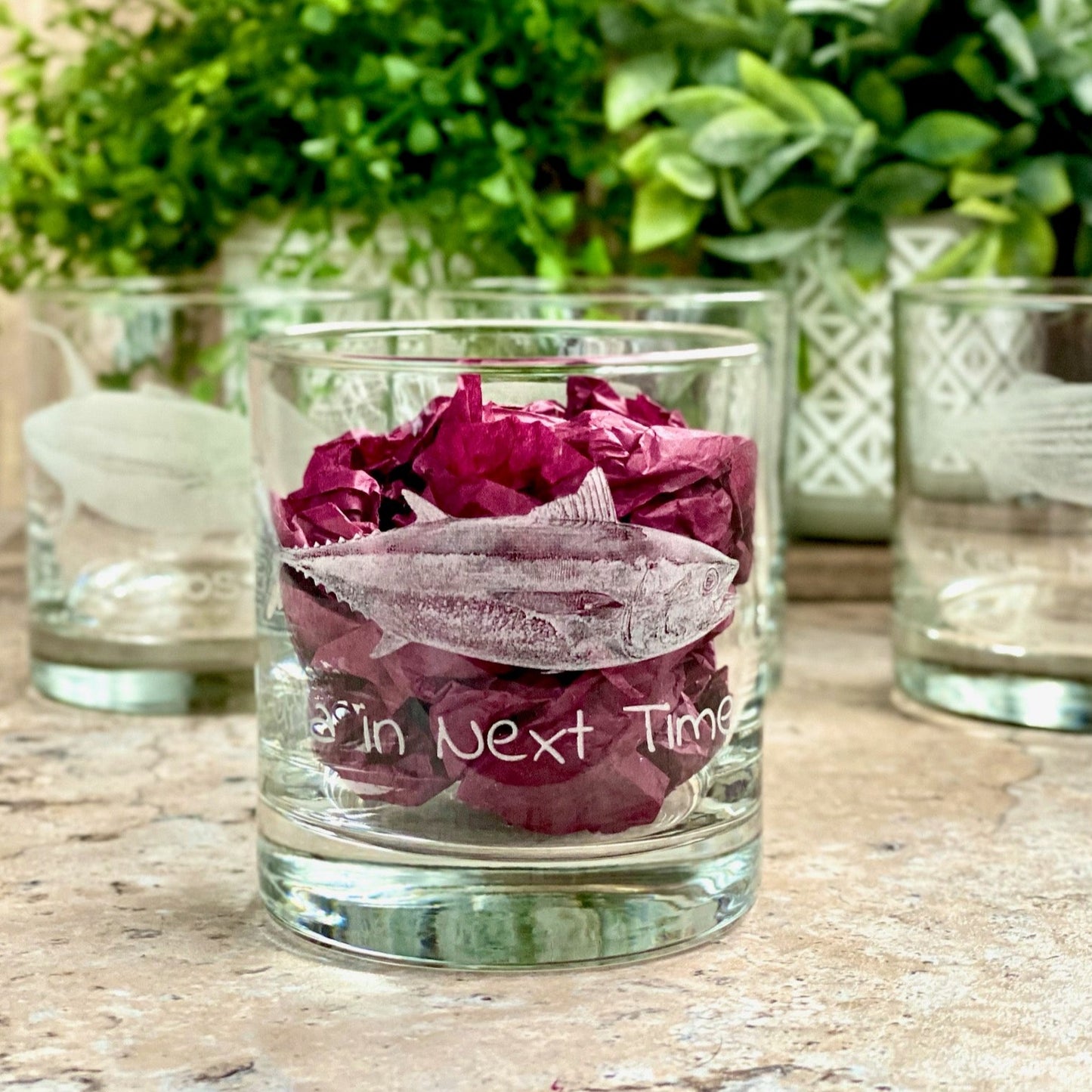 Set of 2 Fish Pun Glasses