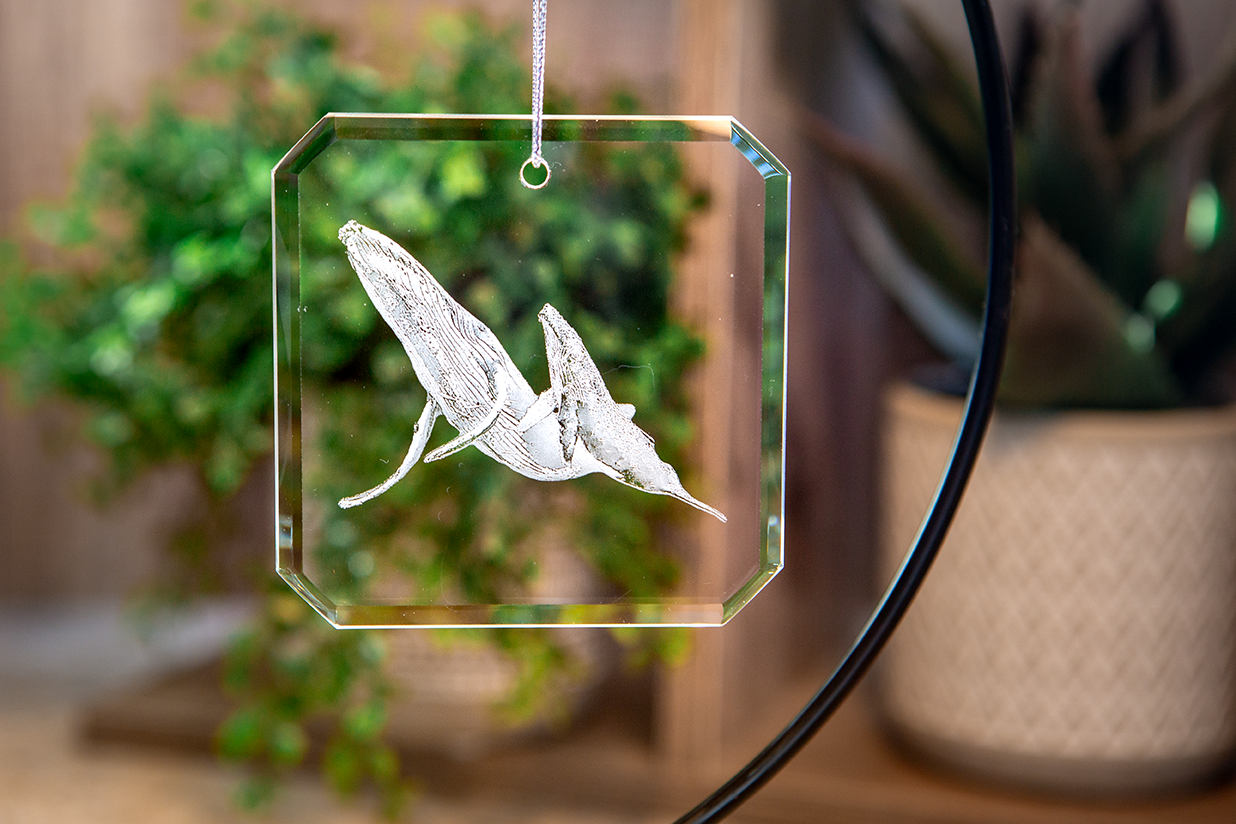 Set of 2 Nautical and Sea Life Glass Ornament