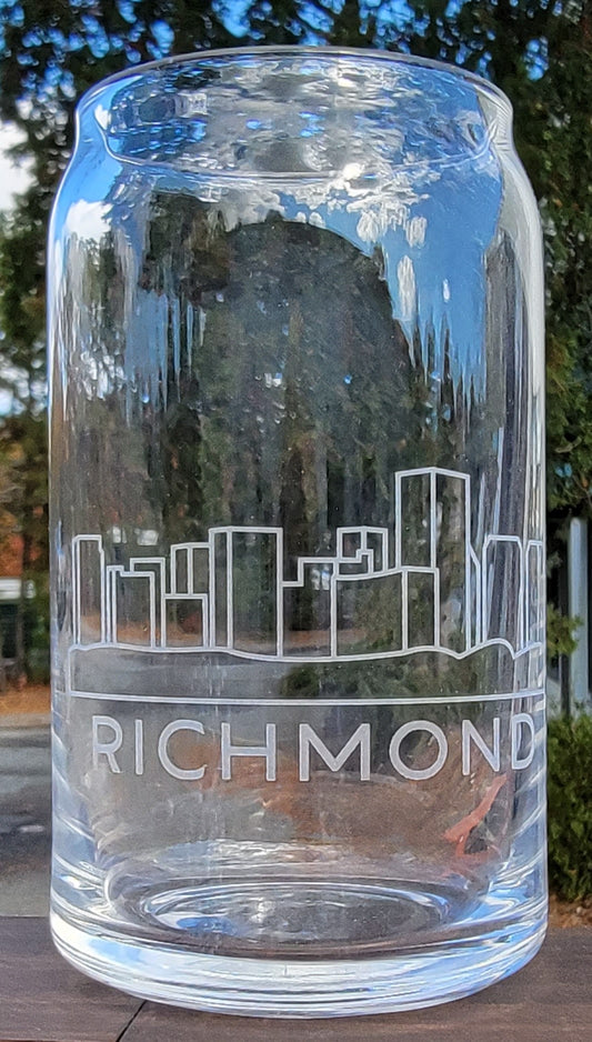 Richmond, VA  Skyline Can Glass Line Art
