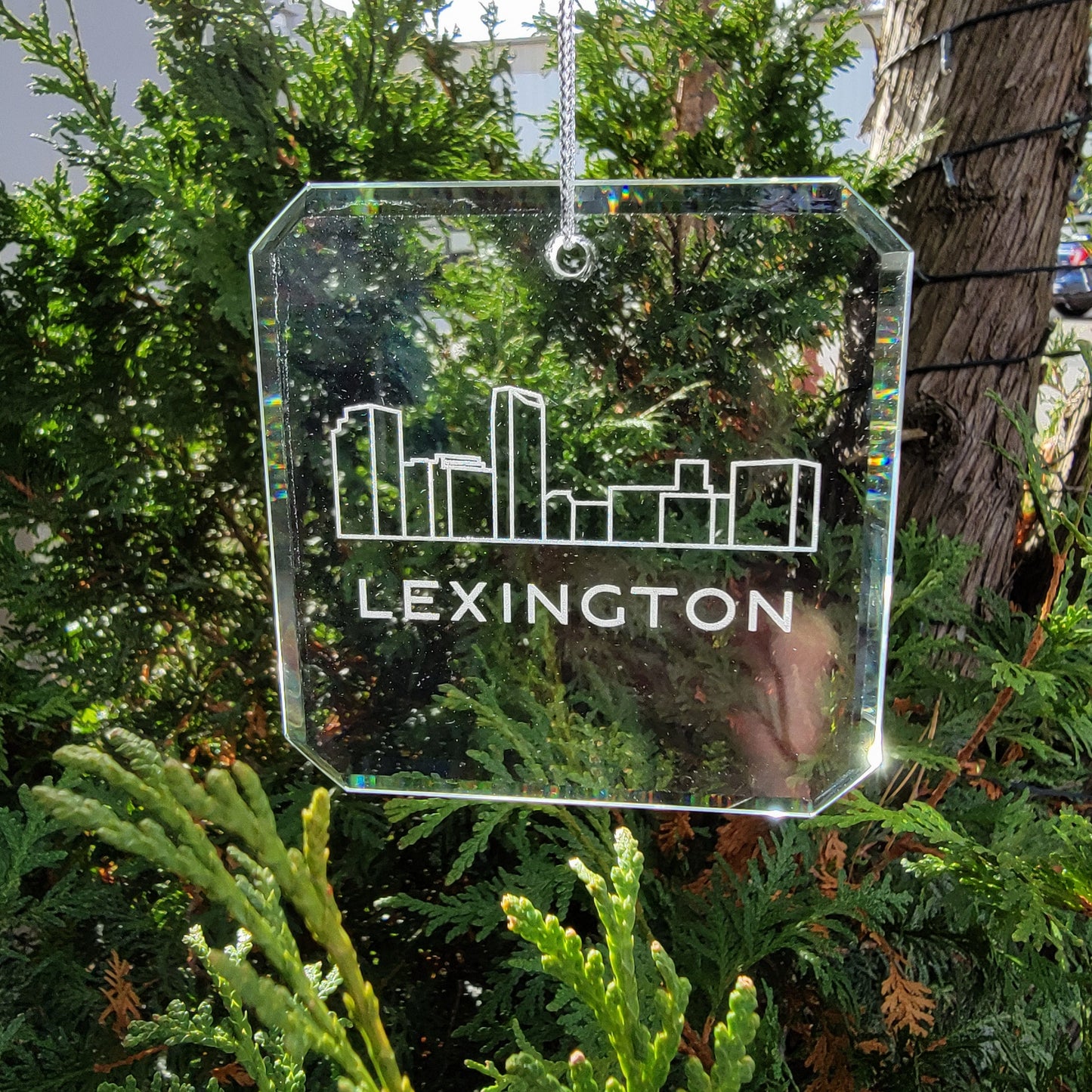 Lexington Skyline Glass Ornaments - Set of 2