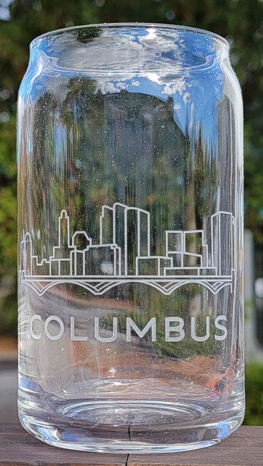 Columbus, OH Skyline Can Glass Line Art