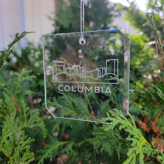 Columbia Skyline Glass Ornaments - Set of 2