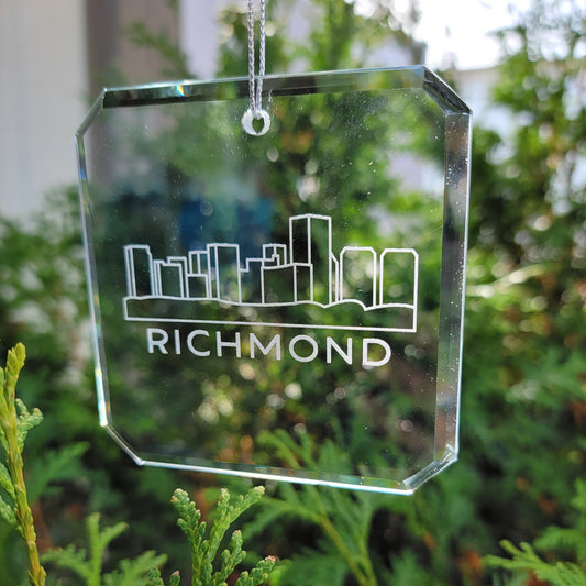 Richmond Skyline Glass Ornaments - Set of 2